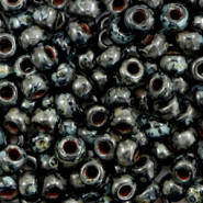 Miyuki seed beads 6/0 - Opaque picasso black 6-4511